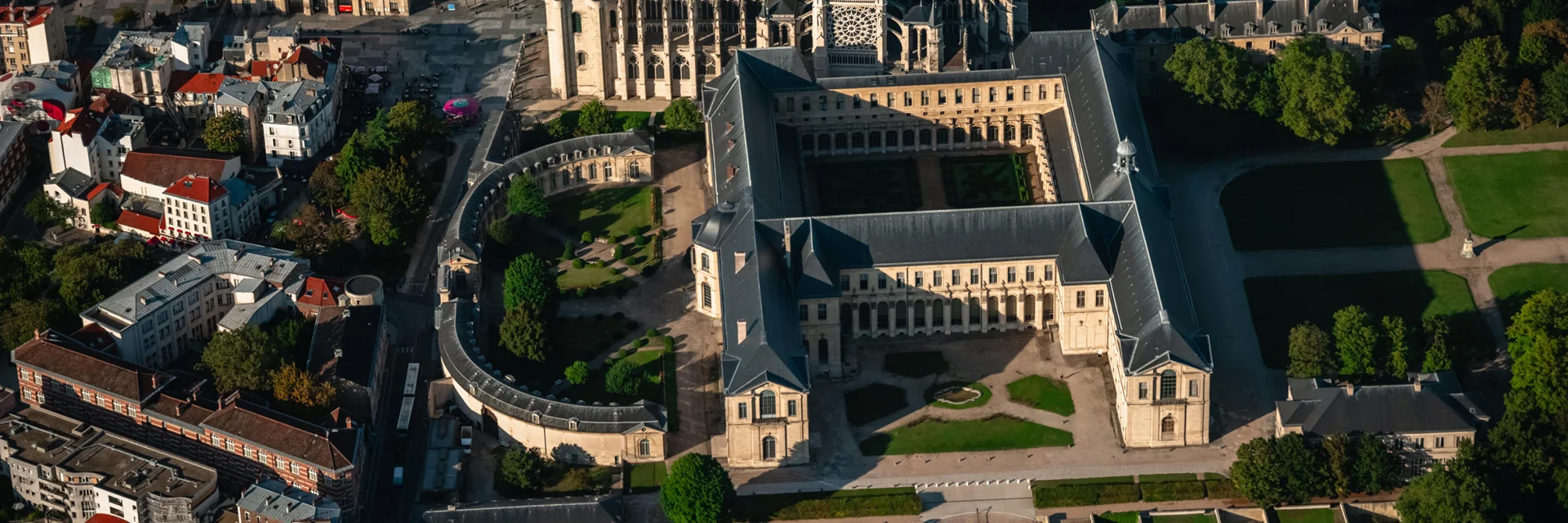 Valentin Pacaut / The Explorers2021, The Explorers, France, helicopter, Ile de France, Saint-Denis, Basilique Cathédrale de Saint-Denis, Parc de la Légion d'Honneur